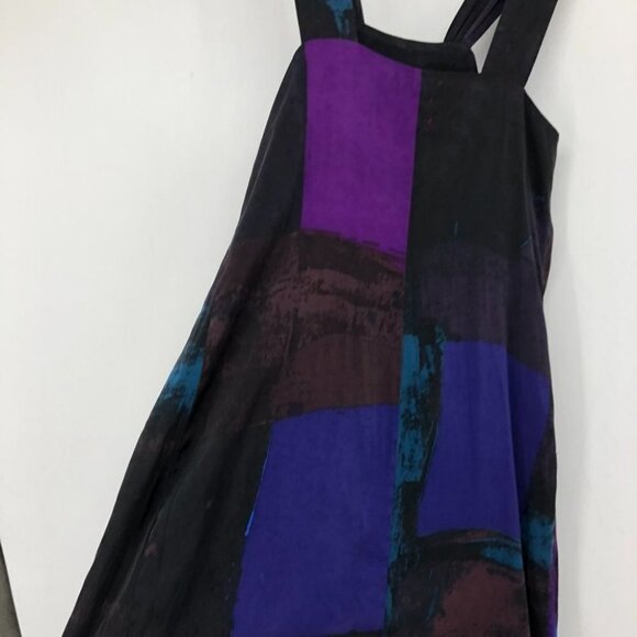 Banana Republic  jewel toned silk colorblock purple black mini shirt dress 2 - Picture 12 of 14